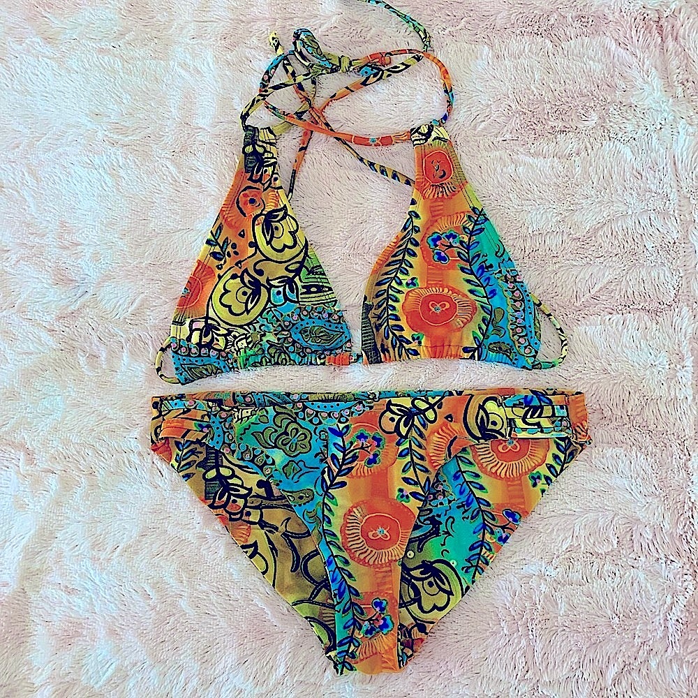 Hawaiian Colorful Print Bikini Swimsuit ☀️
